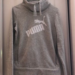 puma grey turtle neck sweater w/ pockets